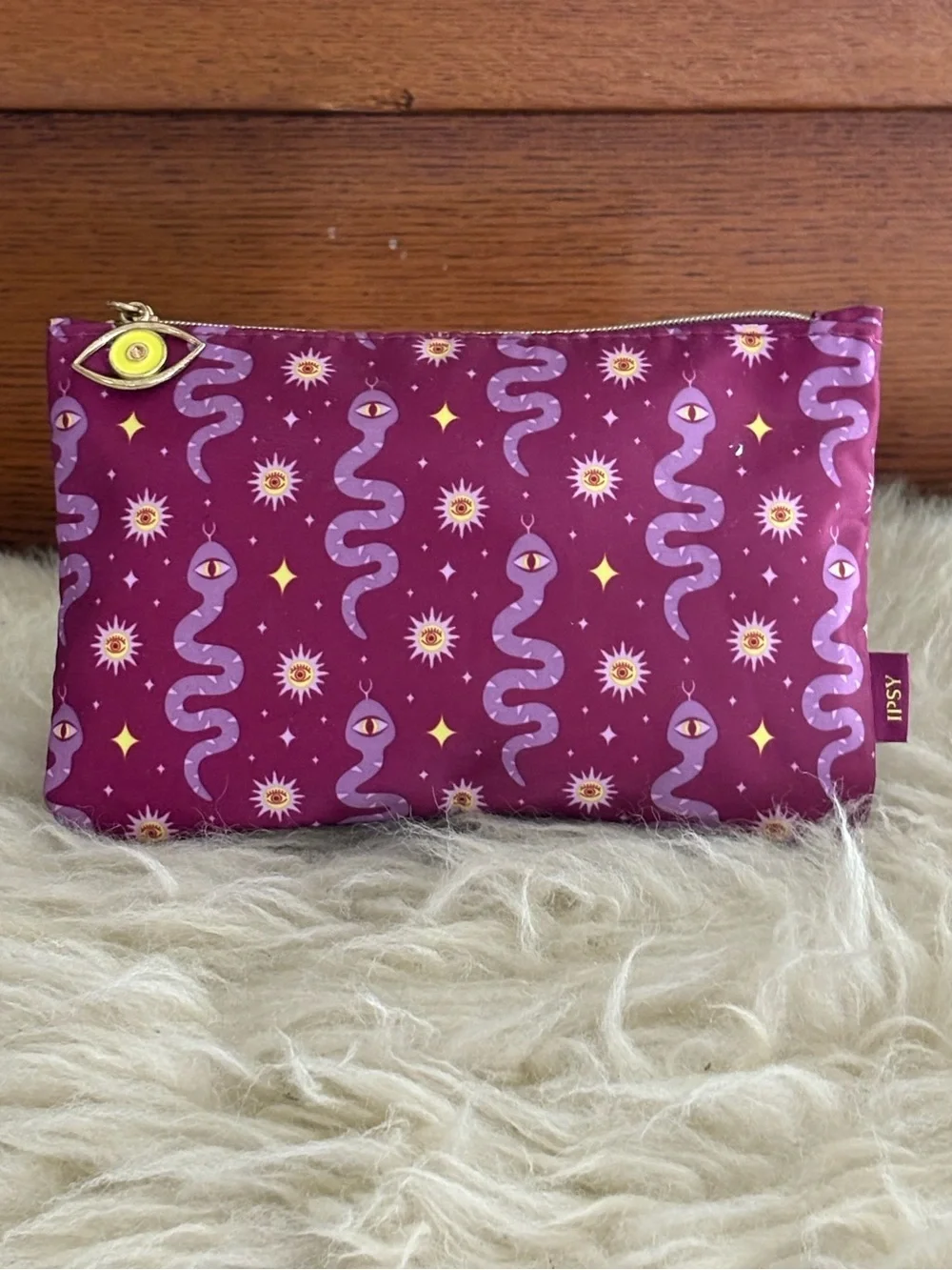 ipsy Glam Bag ‘Work Your Magic’ Purple Snake Sun Graphic Evil Eye October 2025